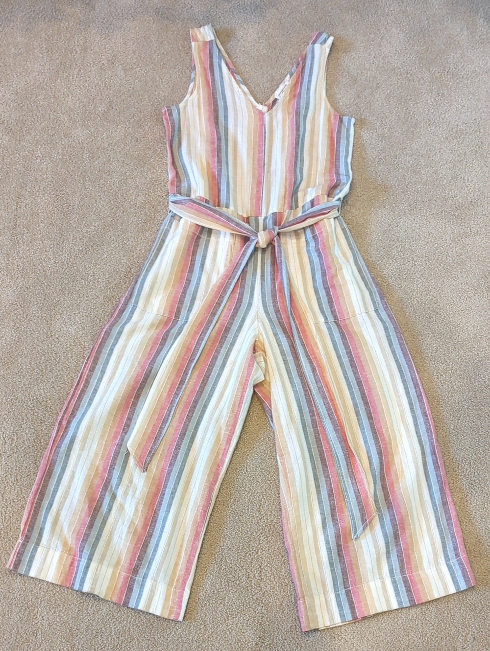 Women's Multicolor Striped Sleeveless Jumpsuit